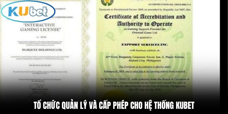 Tổ chức quản lý và cấp phép cho hệ thống Kubet